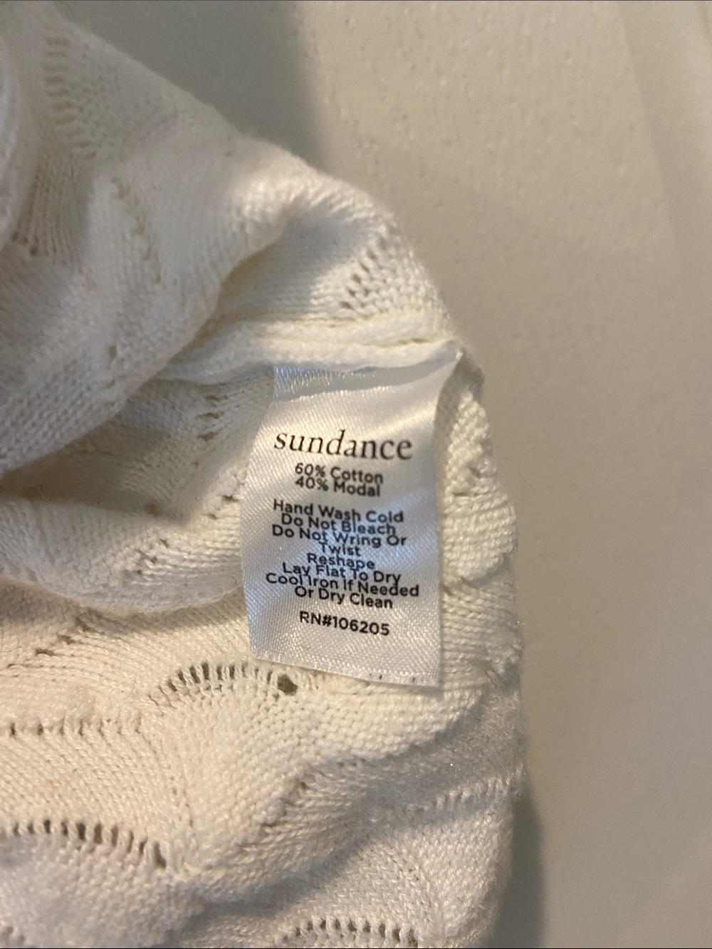 Sundance Cream Scallop-Pattern Ruffle Mock-Neck Sweater - Picture 5 of 5
